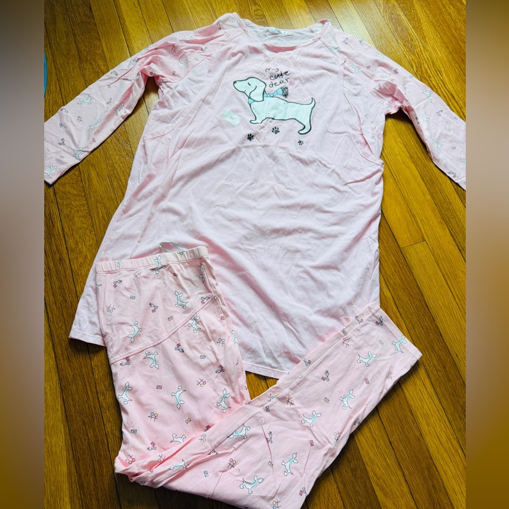 Maternity nursing pajamas set dress and pants